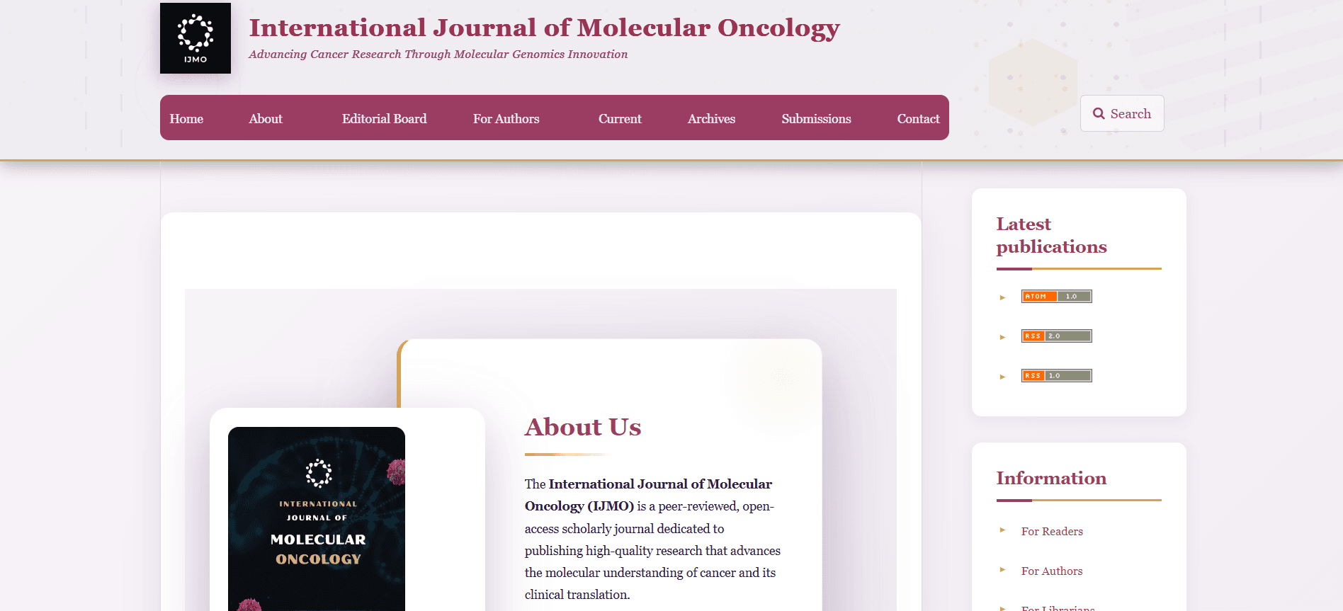 Intl. Journal of Molecular Oncology Cover