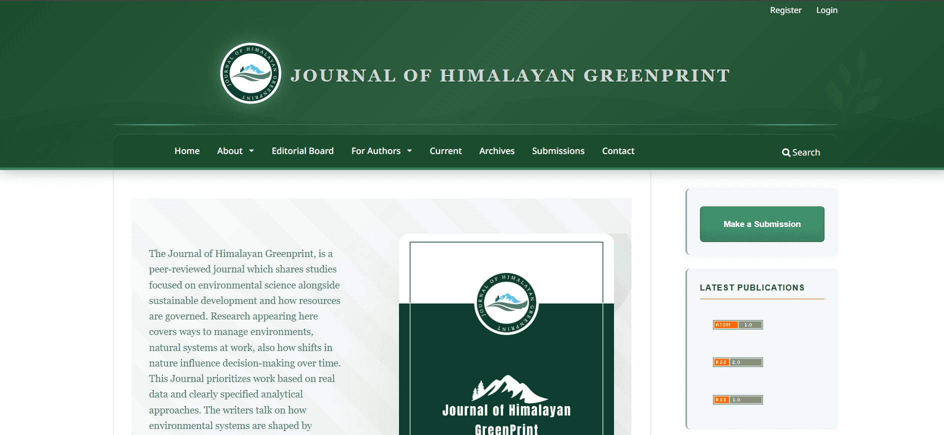 Journal of Himalayan GreenPrint Cover
